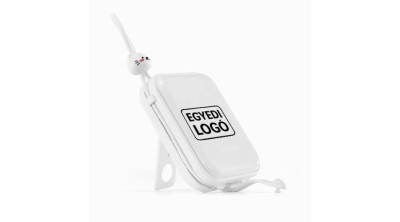 Baterie externă Joyroom cu cabluri USB C și Lightning și suport, cu personalizare logo Cutie Series 10000mAh 22.5W alb (JR-L008) foto