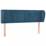 Cumpara ieftin Tablie pat cu aripioare albastru inchis 147x23x78/88 cm catifea