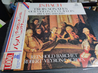 Vinil &amp;quot;Japan Press&amp;quot; BACH - Trois Sonates (NM) foto