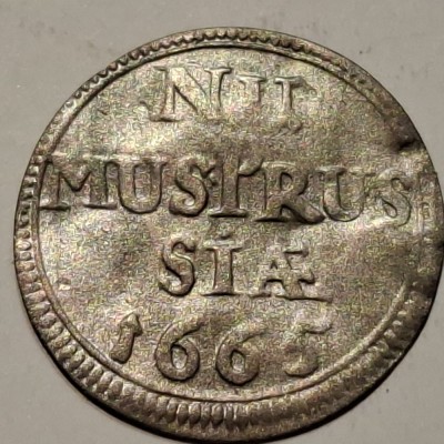 Prusia 1 schilling 1665 / K&amp;ouml;niqsberq/ Caliningrad argint RaR foto