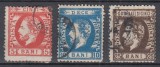ROMANIA1872 LP 35 LP 36 LP 37 REGELE CAROL I CU BARBA SERIE DANTELATA STAMPILATA, Stampilat