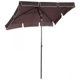 Umbrela Parasolarar dreptunghiulara Outsunny 200&times;125&times;235cm Maro | Aosom Romania