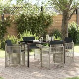 vidaXL Set de masă pentru grădină 5 pcs Gri deschis poliratan
