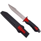 Cutit de vanatoare IdeallStore&reg;, Survival Blade, otel inoxidabil, 34.5 cm, negru, teaca inclusa