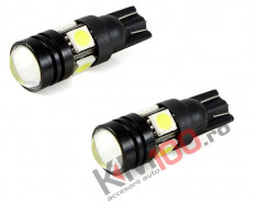 Bec pozitie T10 - 4SMD + lupa 1,5W (set 2 buc.) foto