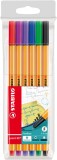 Set 6 linere - Fineliner Stabilo Point 88 0.4mm | Stabilo