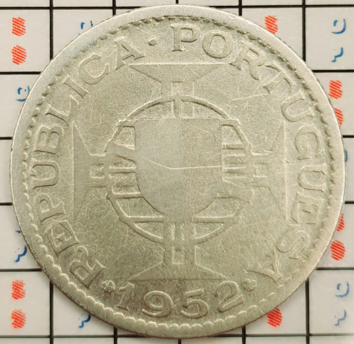 Guinea Bissau 10 escudos 1952 argint - km 10 - A008