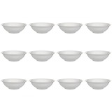 Set boluri, 12 piese, 445 ml, Portelan, Alb