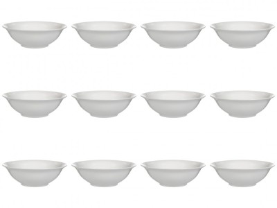 Set boluri, 12 piese, 445 ml, Portelan, Alb foto