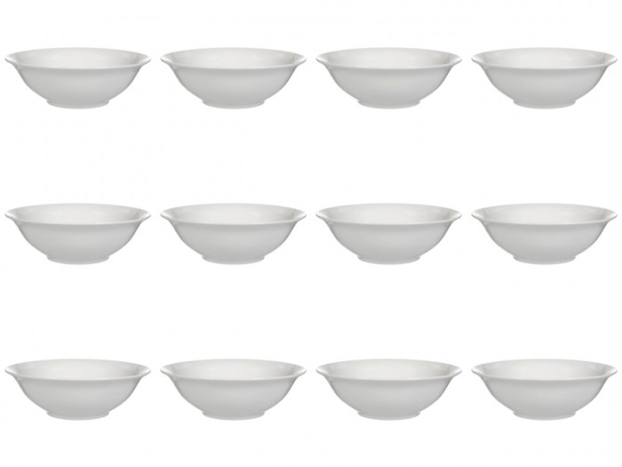 Set boluri, 12 piese, 445 ml, Portelan, Alb
