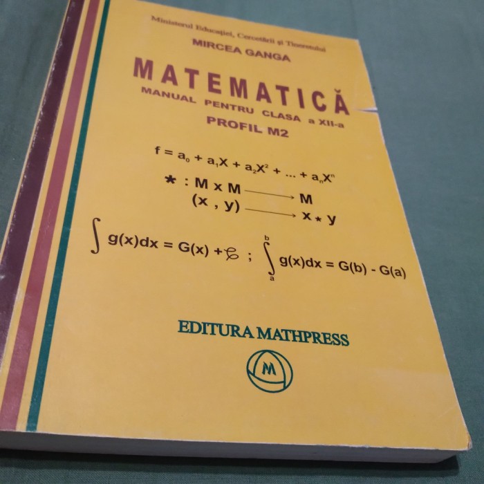 MANUAL MATEMATICA M2 CLASA XII MIRCEA GANGA