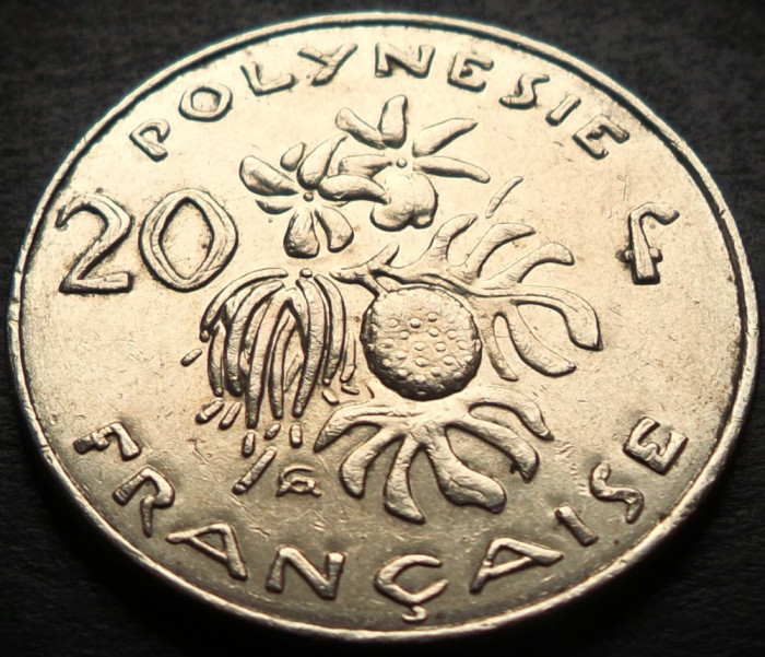 Moneda exotica 20 FRANCI - POLYNESIE / POLINEZIA FRANCEZA, anul 2008 *cod 2548
