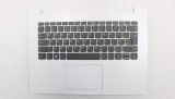 Carcasa superioara cu tastatura palmrest Laptop, Lenovo, IdeaPad 320-14AST Type 80XU, 5CB0N82368, AP13N000300, AM13N000100, DG421, alba, layout UK