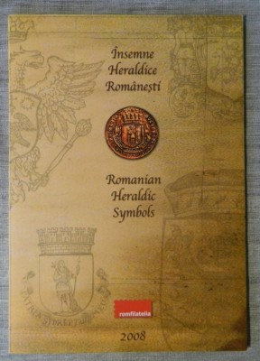 Mapă filatelică &amp;Icirc;nsemne heraldice rom&amp;acirc;nești - LP 1818 foto