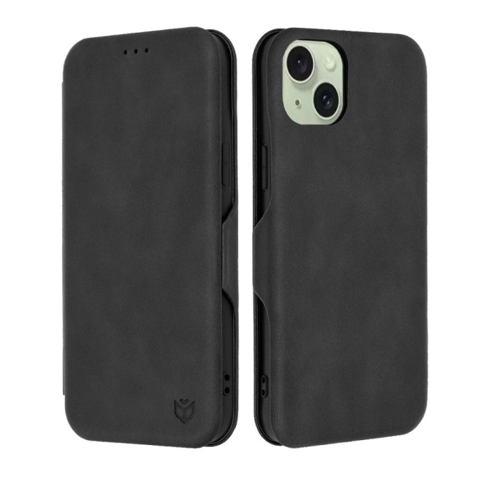 Husa 360&Atilde;&sbquo;&Acirc;&deg; iPhone 15 Plus Techsuit Safe Wallet Plus, negru