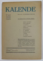 KALENDE -REVISTA DE CRITICA , LITERATURA SI ISTORIE LITERARA , ANUL II - NR. 6-7 , IUNIE - IULIE 1943