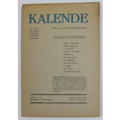 KALENDE -REVISTA DE CRITICA , LITERATURA SI ISTORIE LITERARA , ANUL II - NR. 6-7 , IUNIE - IULIE 1943