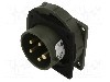 Conector alimentare AC, IEC 60309, IP67, 16A, 400V AC, 5 pini, PCE - 6152-6.U