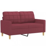 Cumpara ieftin Canapea cu 2 locuri, rosu vin, 120 cm, material textil