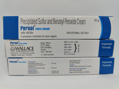 Persol Forte crema peroxid de benzoil 10% si sulf 5% contra acneei vulgare 30g foto