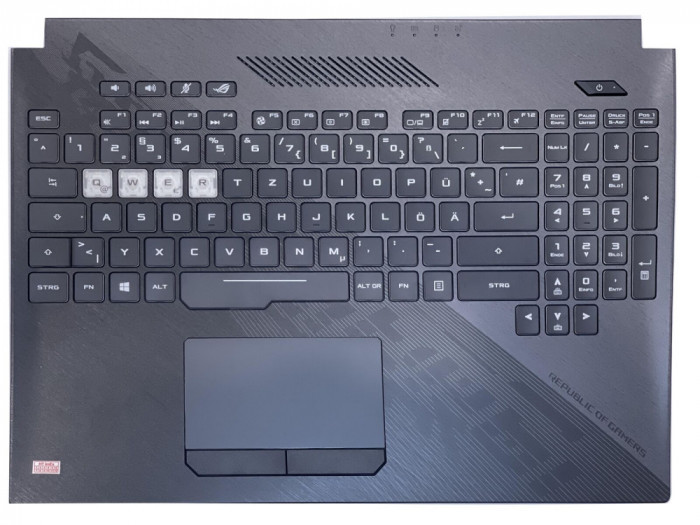 Carcasa superioara cu tastatura palmrest Laptop Gaming, Asus, ROG Strix SCAR II GL504GM, GL504GS, GL504GV, GL504GW, 90NR00L1-R31GE0, iluminata, RGB, l