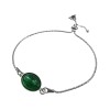 Bratara Argint 925 cu Agat Verde Natural, 14x10mm, Reglabila 25cm, Glambazaar
