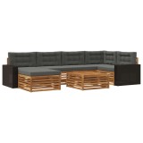 vidaXL Set de canapele de exterior cu pernă 7 pcs Natural și Antracit 3383605