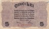 Bancnotă Rom&acirc;nia 5 lei 1917 Banca Generală Rom&acirc;nă, seria G20037953