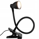 Lampa de birou 5 W, Prindere cu clips, 3 moduri de lumina, Negru