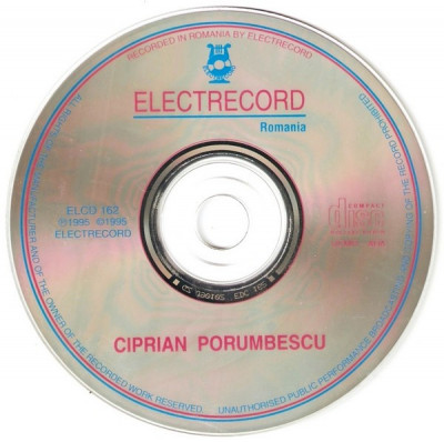 CD Ciprian Porumbescu &amp;lrm;&amp;ndash; Ciprian Porumbescu, original, fără coperți foto