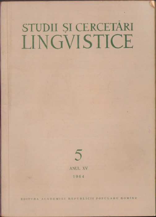 HST C1866 Studii și cercetări lingvistice 5/1964