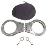 Catuse IdeallStore&reg; Tight Lock, Otel Inoxidabil, 20cm + Husa, Argintiu, Autoaparare, Chei Incluse