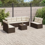 Gossi set canapele de gradina cu perne, 9 piese, maro, poliratan