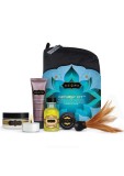 Set lenjerie sexy Justforme Getaway, 5 mini produse erotice: ulei, praf de miere, sufleu corp, lubrifiant, lumanare parfumata, vanilie
