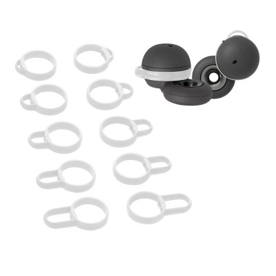 Set 5 Eartip kwmobile pentru Sony Linkbuds WF-L900, Silicon, Alb, 58866.02 foto