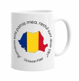 Cana Alba Ceramica Personalizata Romania Model 2, 350ml, Cadou Universal