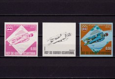 (S46) 1976 Guinea Ec , &amp;quot;Olimp.Innsbruck &amp;#039;76&amp;quot; ,sanie PROOF ned.+faze de tipar,MNH foto