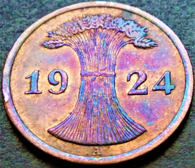 Moneda istorica 2 RENTENPFENNIG - IMPERIUL GERMAN/ GERMANIA, anul 1924 *cod 3299 foto