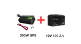 Green Cell Alimentare ne&icirc;ntreruptibilă pentru pompe de circulație 300W + acumulator 100Ah