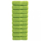 vidaXL Prosoape M&acirc;ini Premium SOLUND, 10 buc, 30x30cm, 600gsm, Bumbac Verde, Absorbante, Oeko-Tex