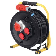 Tambur de cablu 30m 5x2.5 trifazic CEE cu siguranta, profesional IP44