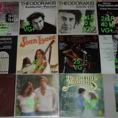 vinil Joan Baez,CarpentersMikis Theodorakis,,disc vnyl LP ,pret pe poza