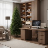 Brad artificial verde 210 cm cu 666 varfuri si suport metalic stabil