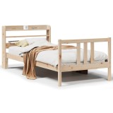 Cumpara ieftin Cadru de pat cu tablie, 90x190 cm, lemn masiv pin