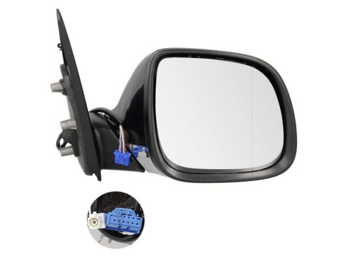 Oglinda exterioara Volkswagen Amarok (N817), 2012-, Dreapta, reglare electrica; grunduit; incalzita; geam convex; cromat; 5 pini; cu radio aerial, Vi