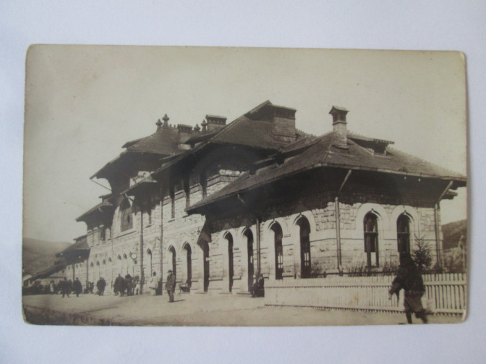 Piatra Neamț:Gara,carte poș.foto scrisă 1935