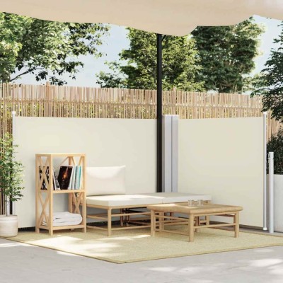 vidaXL Copertină laterală retractabilă, crem, 120 x 1000 cm 48479 foto
