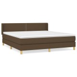 Cumpara ieftin Pat continental cu saltea maro inchis 180x200cm material textil