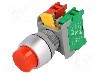 Intrerupator ac&amp;#355;ionat prin apasare, 22mm, seria PBL22, IP65, AUSPICIOUS - PBL22-1O/C R