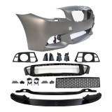 Set bara fata BMW Seria 5 (F10/F11), 2013-08.2017, cu gauri spalator; grunduit, de vopsit; type M-Performance; cu grile inferioare, cu spoiler; cu ga